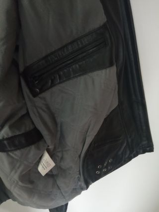 Cazadora cuero negra talla L
