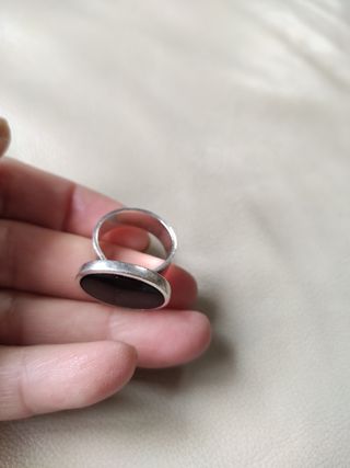 Anillo ónix oval y plata