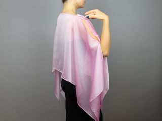 Chal capa, capelet bolero de chiffon orquídea rosa