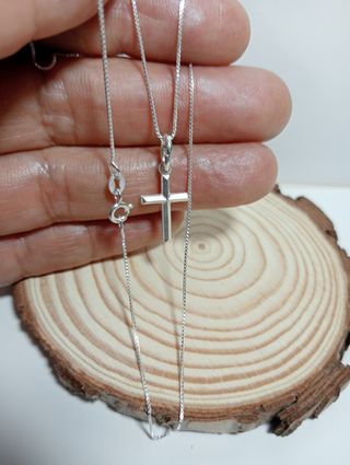 Cadena cruz plata de ley 925.