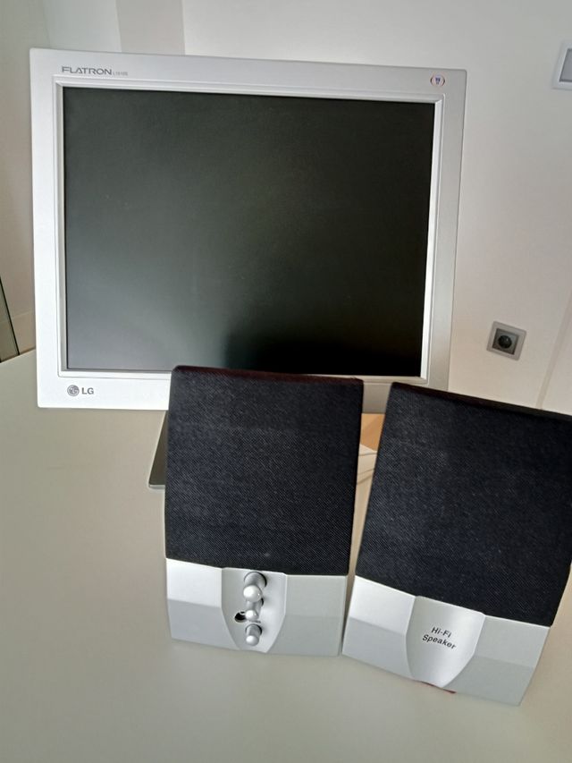 Monitor LG, 15 pulgadas y altavoces.