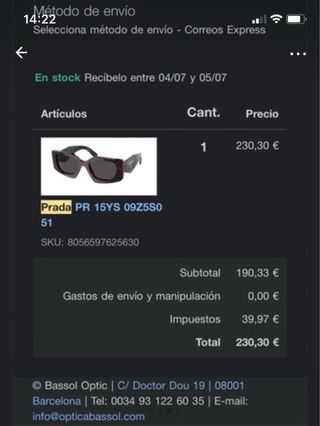 Gafas prada