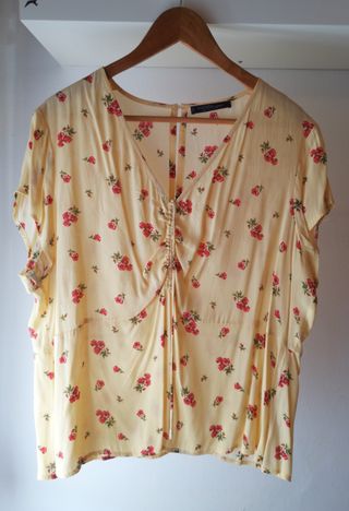 Camisa Flores Violeta Mango