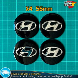 X4 Emblemas Hyundai 56mm Pegatinas Tapacubos Bujes