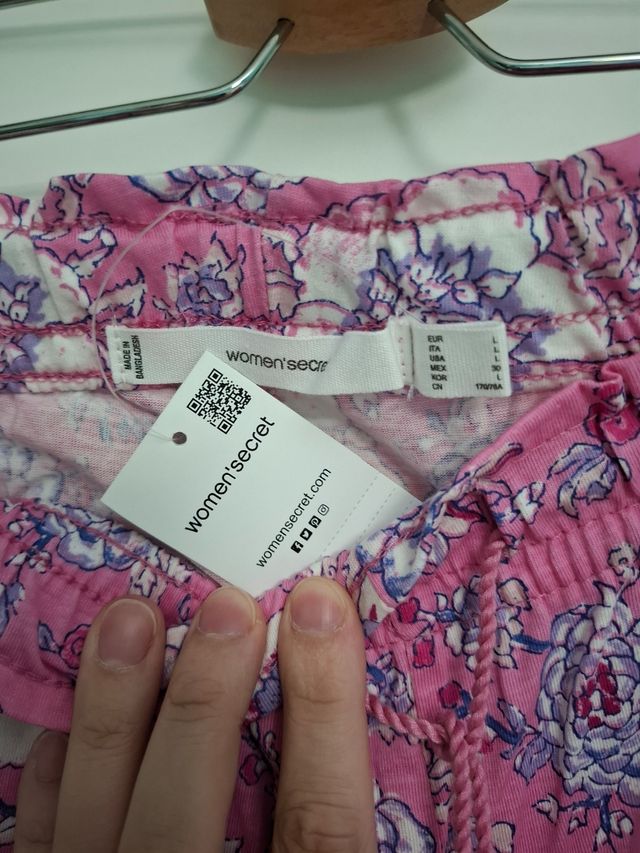 Pantalon largo fluido rosa