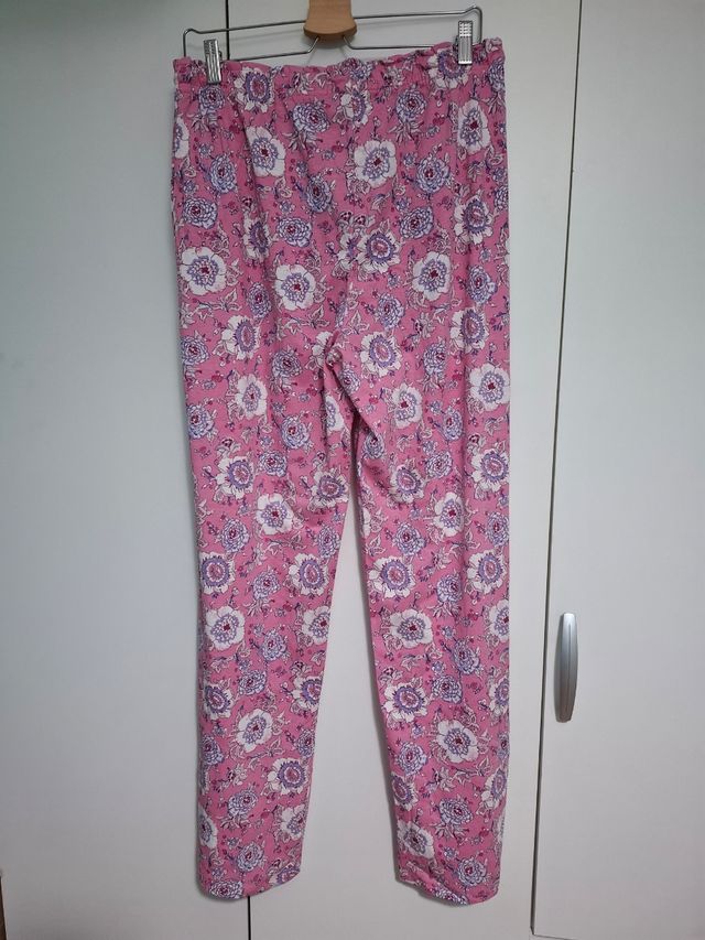 Pantalon largo fluido rosa