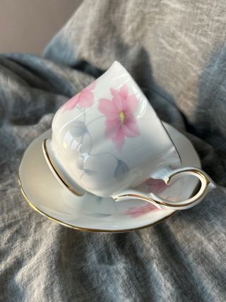 Set café Duches 🌸 Flores rosas 🌸
