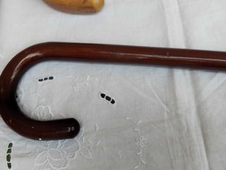 Coppia 2 bastoni vintage da passeggio in legno