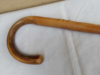 Coppia 2 bastoni vintage da passeggio in legno