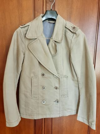 Giacca doppio petto cotone verde Benetton