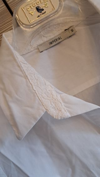 Camicia bianca Imperial con inserti in pizzo 
