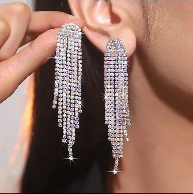 Nuevos Pendientes Rhinestone Cristales de imit