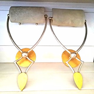 COPPIA APPLIQUES REALIZZATE A MANO VETRO MURANO