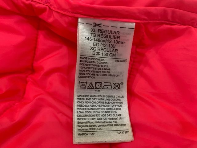 GAP CAZADORA PLUMAS NIÑA T-12,13