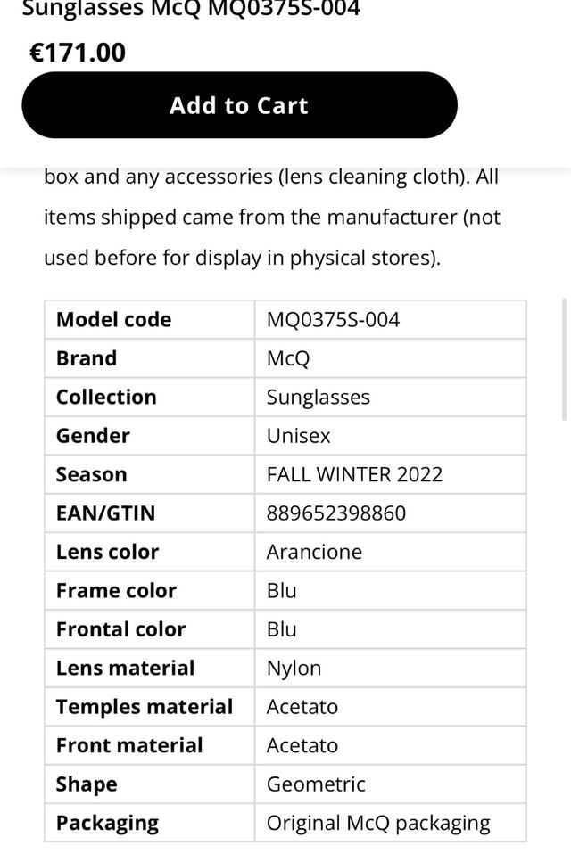 Occhiali da sole McQueen McQ MQ03755-004