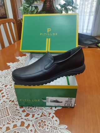 Mocasín PITILLOS, piel, plant. ext. cómodos. 39