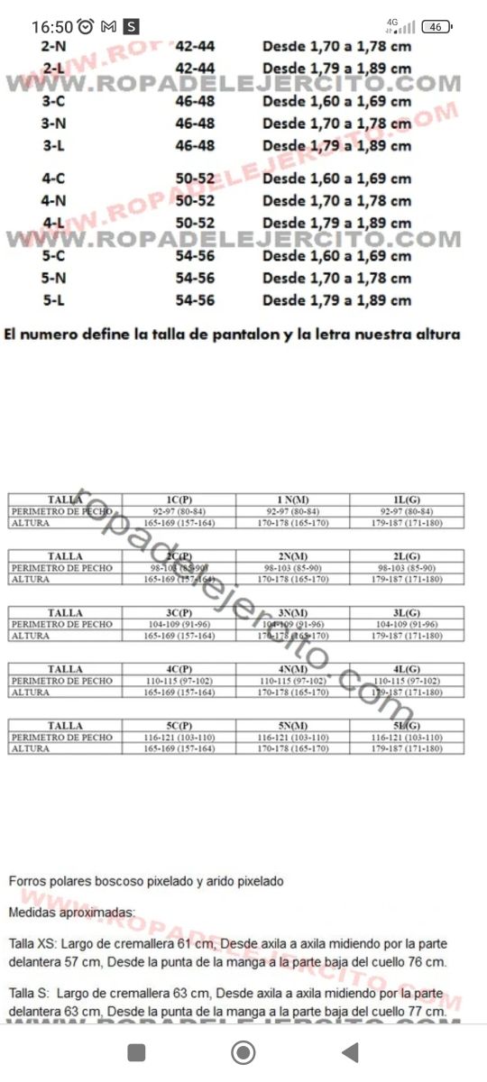 Conjunro Traje militar minetizado 40/42