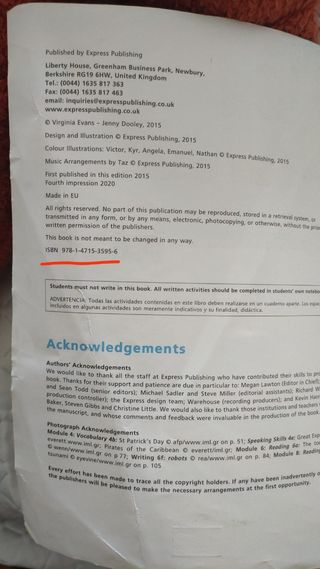 Libro de inglés On screen