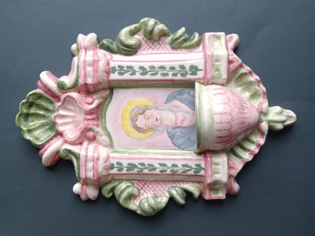 Acquasantiera ceramica vintage