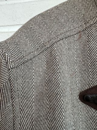 FAY abrigo lana gris blanco talla L