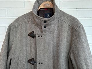 FAY abrigo lana gris blanco talla L