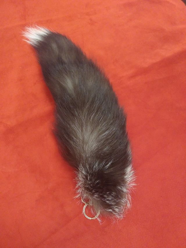 Llavero cola zorro argenté 