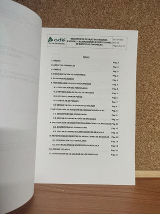 Registro pesaje vagones, averías, calibr