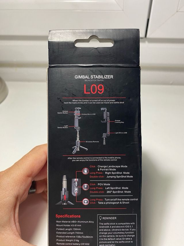 Estabilizador de móvil para vídeo y foto