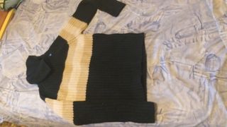 Jersey de lana negro y beige