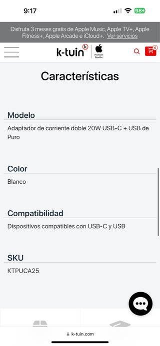 Cargador con doble puerto USB