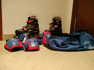 Patines extensibles y set de protección 