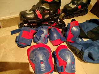 Patines extensibles y set de protección 