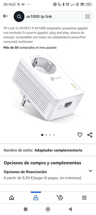 Adaptador de red plc