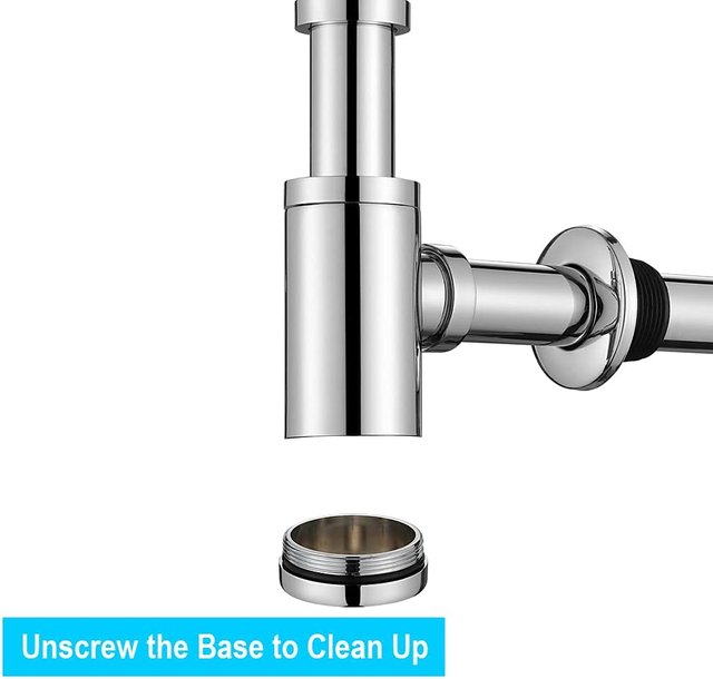 Sifón Universal para Lavabo,  Acero Inoxidable