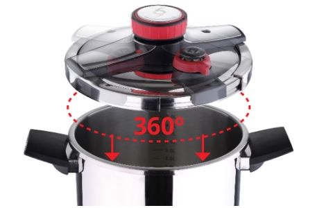 Olla presión rápida 6l. Cierre simple.