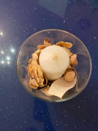 Candela cero in vaso vetro