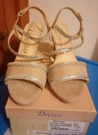Sandali con tacco brillanti