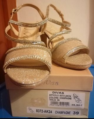 Sandali con tacco brillanti
