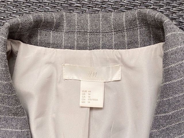 Traje blazer+pantalón gris raya diplomática H&M 44