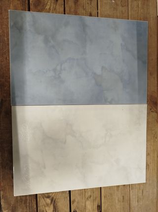 Azulejos azules y blancos rectangular