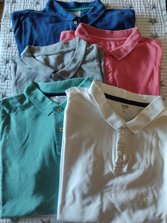 Lote 5 polos hombre XL