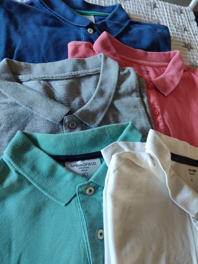 Lote 5 polos hombre XL