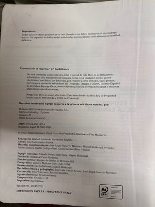 Economía de la empresa 2 Bachillera Mc Graw Hill