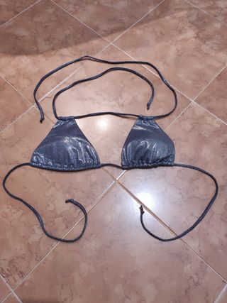 Reggiseno costume argento metallizzato