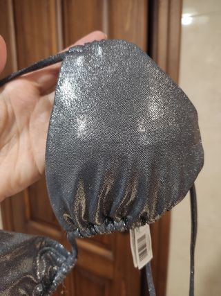 Reggiseno costume argento metallizzato