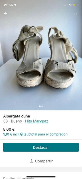 Alpagatas cuña caqui claro