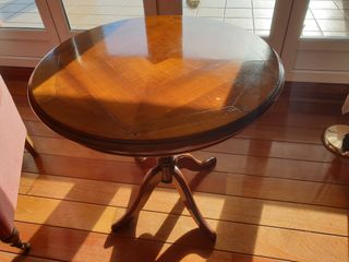 MESA VELADOR ANTIGUA MADERA ROBLE - COMO NUEVA