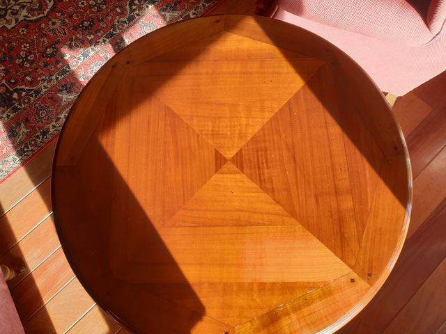 MESA VELADOR ANTIGUA MADERA ROBLE - COMO NUEVA