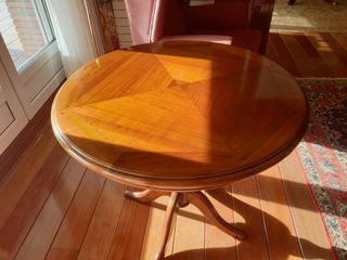 MESA VELADOR ANTIGUA MADERA ROBLE - COMO NUEVA