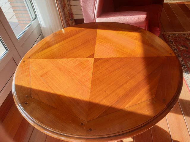 MESA VELADOR ANTIGUA MADERA ROBLE - COMO NUEVA